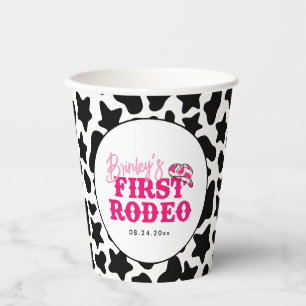 Cowgirl Disco Pink First Rodeo Pappbecher