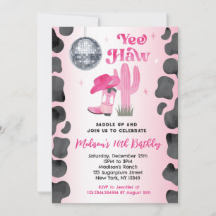 Cowgirl Disco Rodeo Western Einladung zum Geburtst
