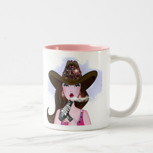 "Cowgirl Diva Hair Stylist" Zwei-Tone-Tasse Zweifarbige Tasse