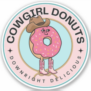 Cowgirl Donut, Funny Pink Sprinkles Aufkleber