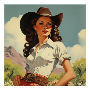 Cowgirl Dreams and Elegante: Wild West Whispers Poster