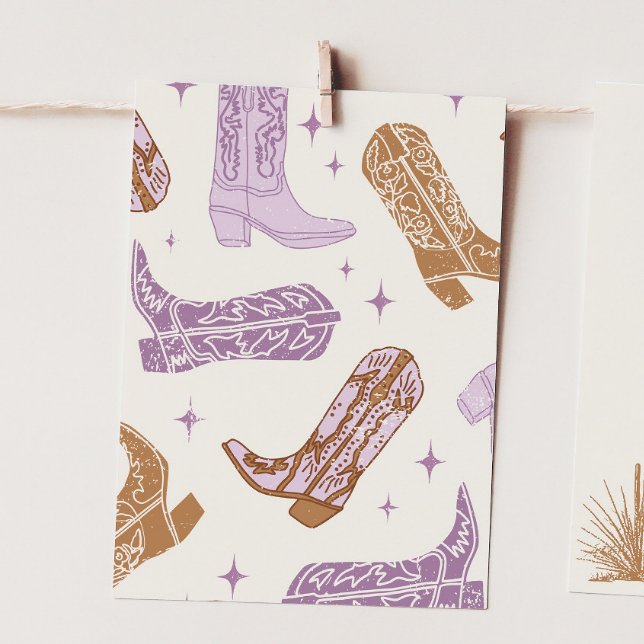 Cowgirl "End Piece" High-Chair Banner Card Einladung (Von Creator hochgeladen)
