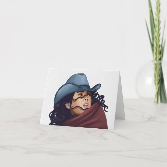 Cowgirl Feiertagskarte (Vorderseite)