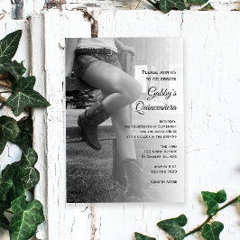 Cowgirl Fence Barn Party Quinceañera Invitation