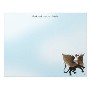 Cowgirl Flügeldrachen Lion Fantasy Red Notizblock