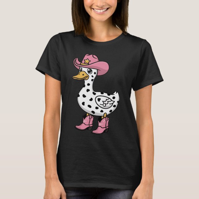 Cowgirl fuuny Ente T - Shirt (Vorderseite)