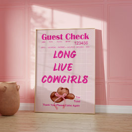 Cowgirl-Gästebuch-Poster im ästhetischen Stil Poster