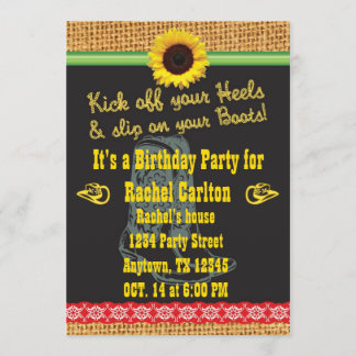 Cowgirl-Geburtstags-Party Einladung