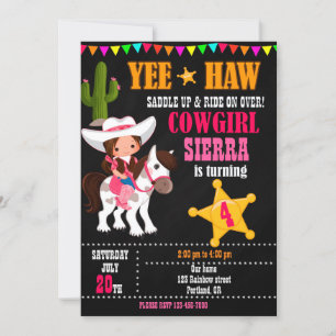 Cowgirl Geburtstagseinladung Western Geburtstagspa Einladung