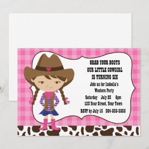 Cowgirl-Geburtstagsfeier Einladung