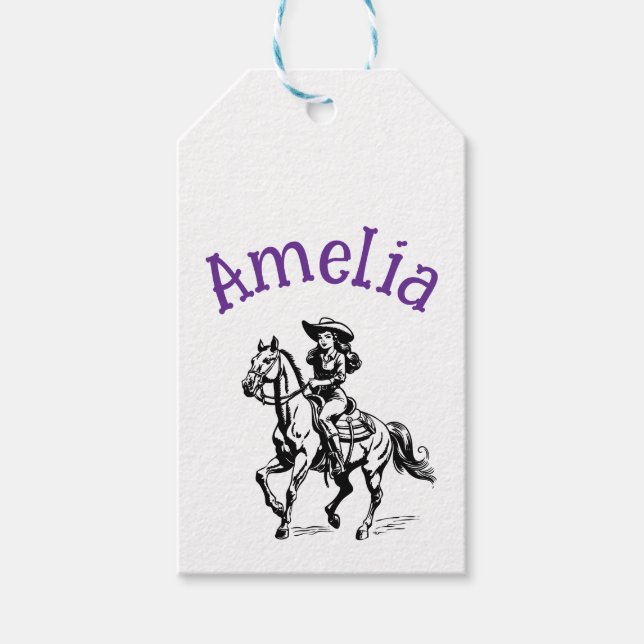 Cowgirl Geschenkanhänger (Vorderseite)