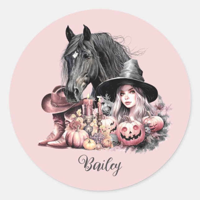 Cowgirl Halloween Pferde Brüder sind für Amateure Runder Aufkleber (Vorderseite)