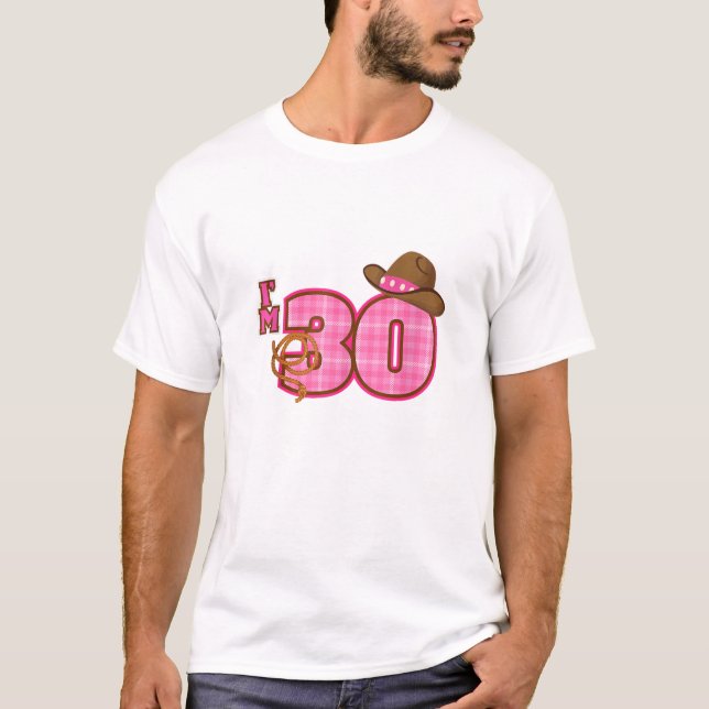 Cowgirl Hat 30. Geburtstag T-Shirt (Vorderseite)