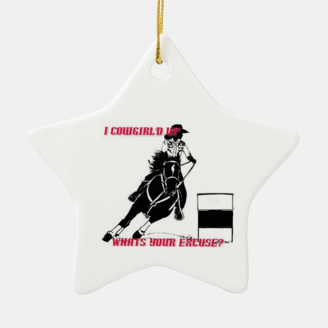 Cowgirl herauf Verzierung Keramikornament (Vorne)