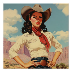 Cowgirl-Herzen in jedem Stich: Wild-West-Geflüster Poster