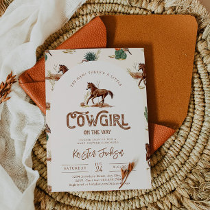 Cowgirl Horse Baby Shower Einladung