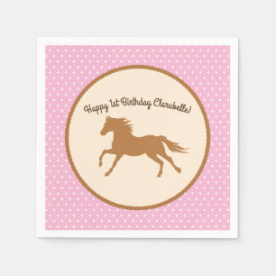 Cowgirl Horse Kid's Geburtstagsparty Serviette