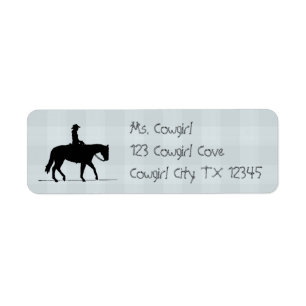 Cowgirl Horse Rücksendeadressen-Aufkleber