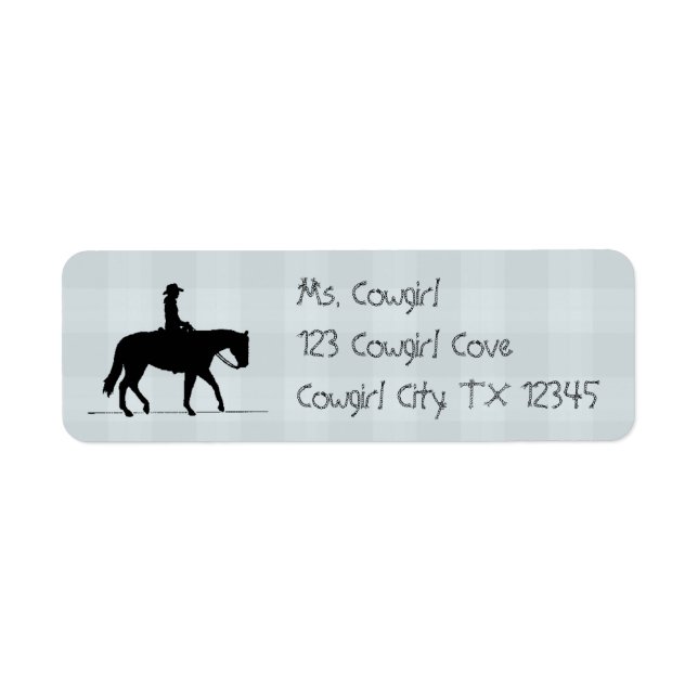Cowgirl Horse Rücksendeadressen-Aufkleber (Vorne)