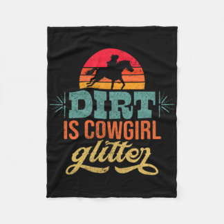 Cowgirl Horseback Riding Country Rodeo Retro Vinta Fleecedecke