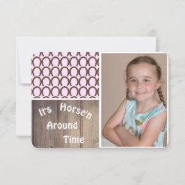 Cowgirl Horseshoe Anniversaire Photo Invitation