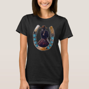 Cowgirl Hufeisen Edelstein Kuhhaut Western Rodeo W T-Shirt