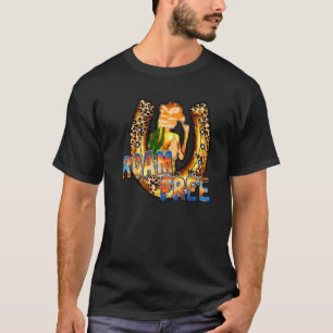 Cowgirl Hufeisen Streife Frei Wilde Seele Western T-Shirt