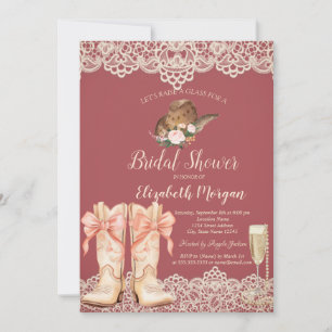 Cowgirl-Hut-Stiefel Spitze Brautparty Einladung