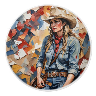 Cowgirl: "Ich habe das Got." Schubladengriff Keramikknauf