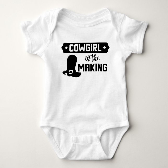 Cowgirl im Gebilde Baby Strampler (Vorderseite)