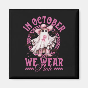 Cowgirl im Oktober tragen wir rosa Brustkrebs Magnet