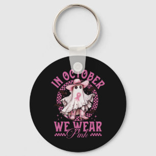Cowgirl im Oktober tragen wir rosa Brustkrebs Schlüsselanhänger