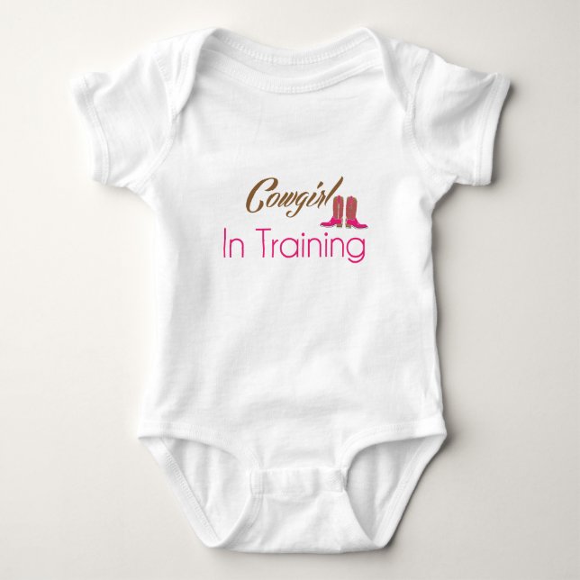 Cowgirl im Training Baby Bekleidung Strampler (Vorderseite)