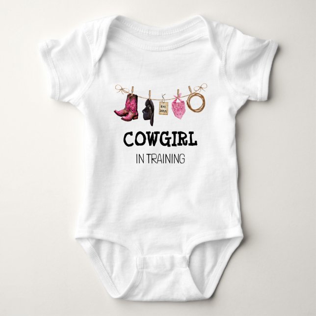 Cowgirl im Training Western Land Baby Strampler (Vorderseite)