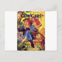Cowgirl in einem blauen Kleid