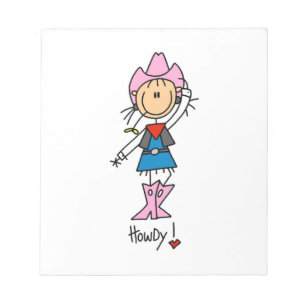 Cowgirl in rosa T-Shirts und Geschenken Notizblock