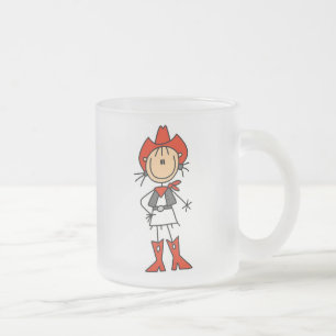 Cowgirl in roten T-Shirts und Geschenken Mattglastasse
