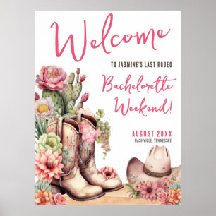 Cowgirl Junggeselinnen-Abschied Begrüßungszeichen Poster