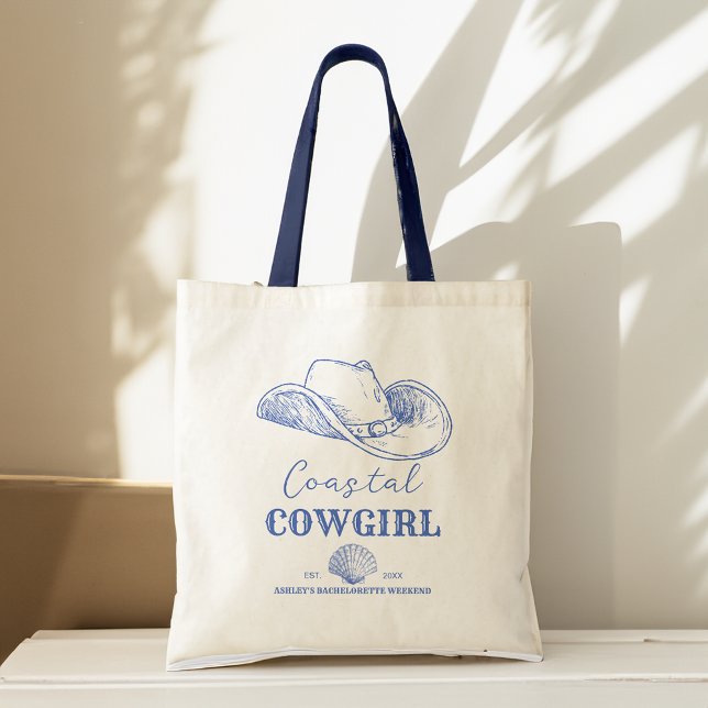 Cowgirl Junggeselinnen-Abschied bevorzugt Tragetasche (Coastal Cowgirl Bachelorette party favors personalized customized Tote Bag bridesmaids gifts)