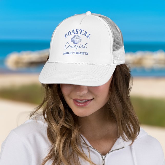 Cowgirl Junggeselinnen-Abschied bevorzugt Truckerkappe (Coastal Cowgirl Bachelorette party favors personalized Trucker Hat bridesmaid gifts)