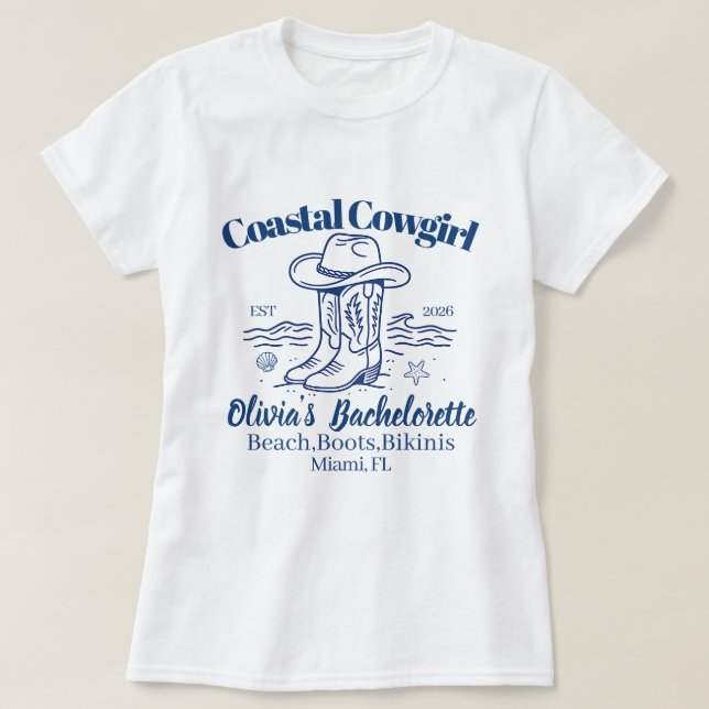 Cowgirl Junggeselinnen-Abschied Club T - Shirt (Design vorne)