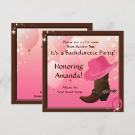 Cowgirl Junggeselinnen-Abschied Custom Einladung