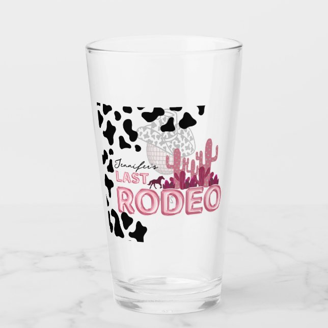 Cowgirl Junggeselinnen-Abschied Last Rodeo Glas (Vorderseite)