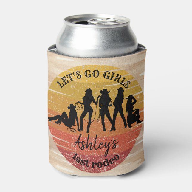 Cowgirl Junggeselinnen-Abschied personalisierter N Dosenkühler (Kanne Vorderseite)