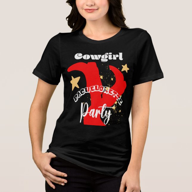 Cowgirl Junggeselinnen-Abschied T-Shirt Tri-Blend Shirt (Vorderseite)
