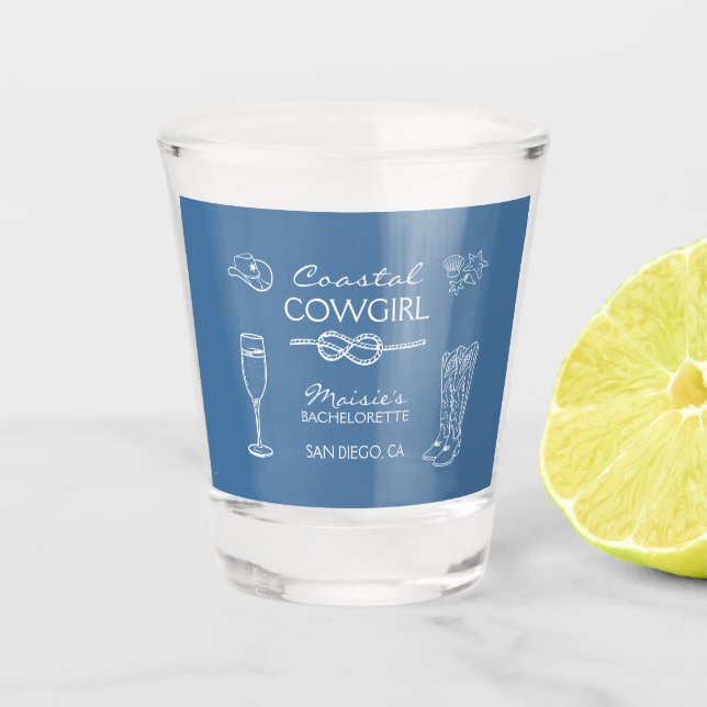 Cowgirl Junggeselinnen-Abschied Weekend Schnapsglas (Vorderseite)