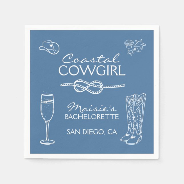 Cowgirl Junggeselinnen-Abschied Weekend Serviette (Vorderseite)