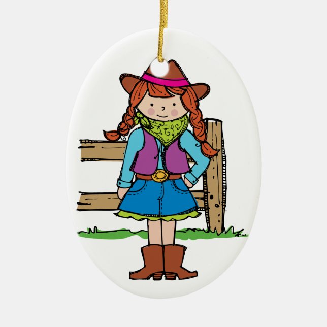 Cowgirl Keramikornament (Vorne)