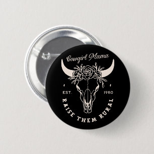 Cowgirl-Land-Mutter-westliches-ästhetisches-Zitat Button