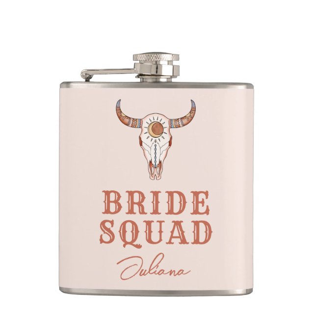 Cowgirl Last Rodeo Bride Squad Flask Flachmann (Vorderseite)